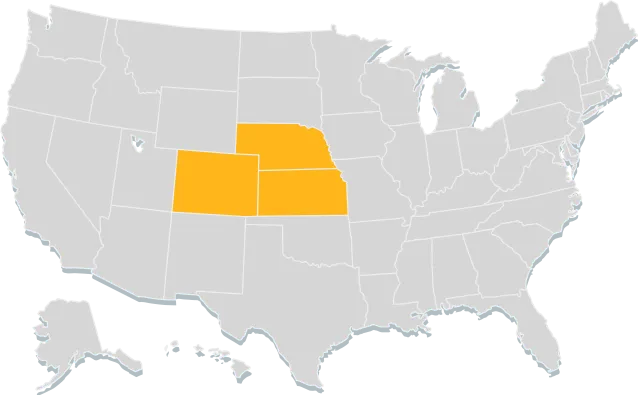 US Map - CO / NE / KS